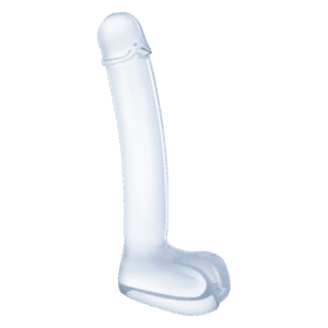 Realistic Curved Glass Dildo 7"